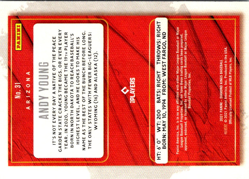 2021 Panini Diamond Kings Red Frame Andy Young