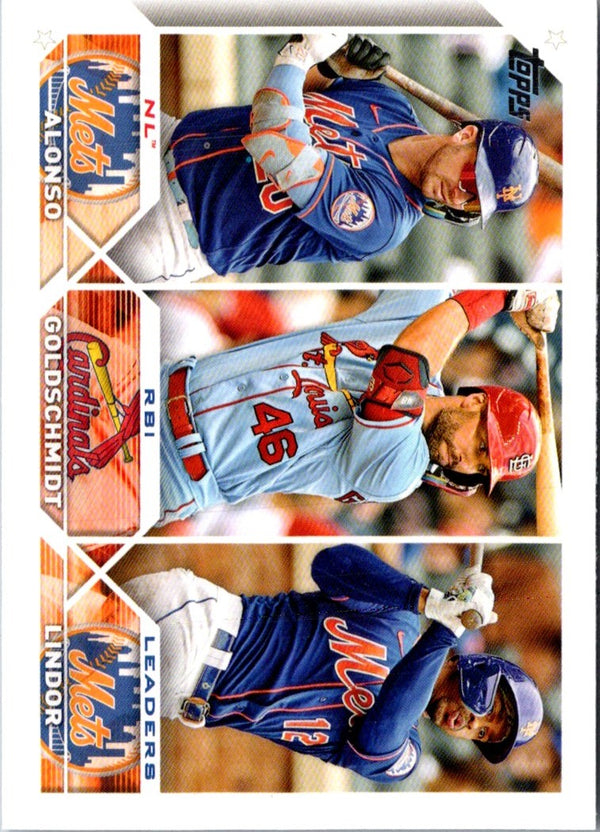 2023 Topps Chrome Sapphire Paul Goldschmidt/Pete Alonso/Francisco Lindor #240