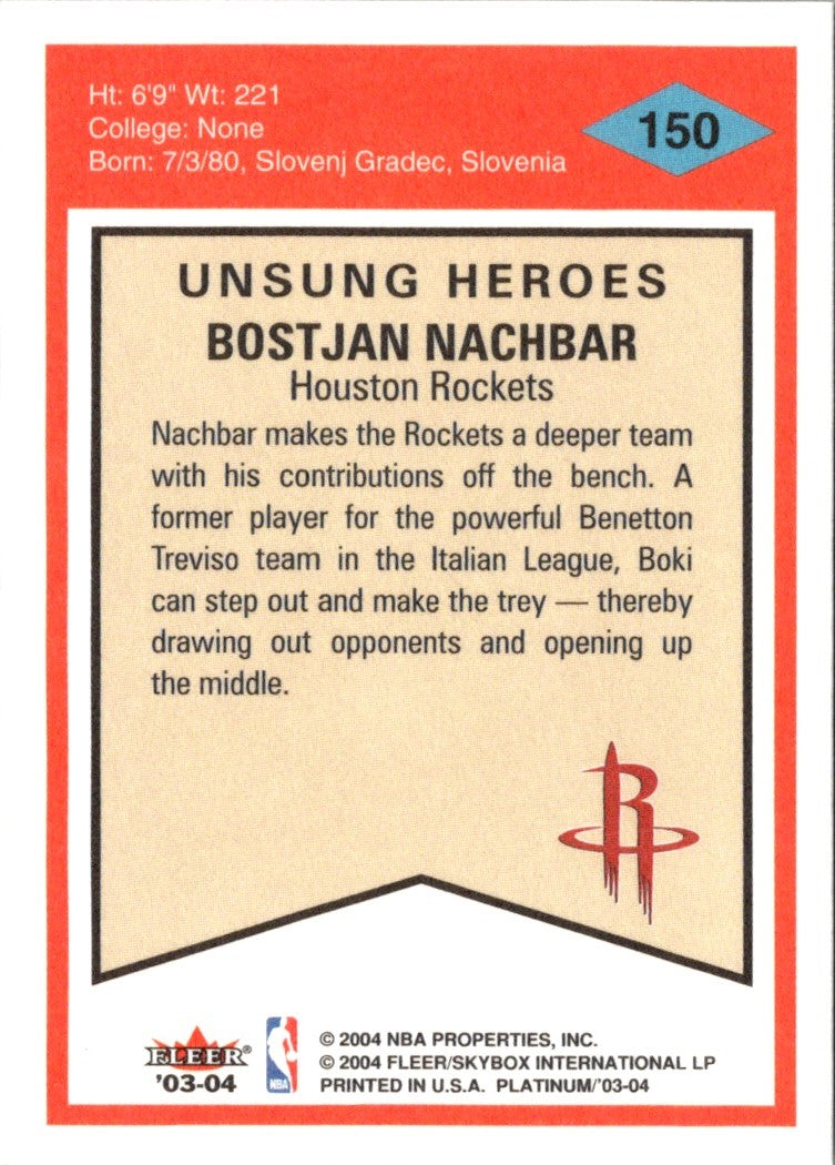 2003 Fleer Platinum Bostjan Nachbar