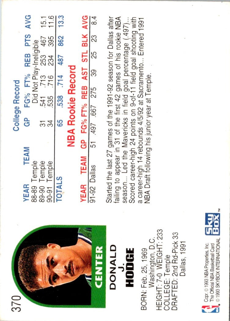 1992 Hoops Donald Hodge