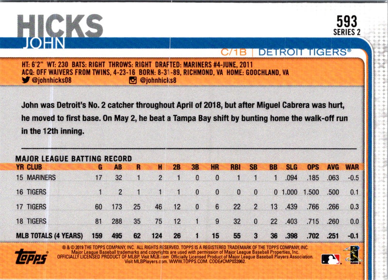 2019 Topps Hicks