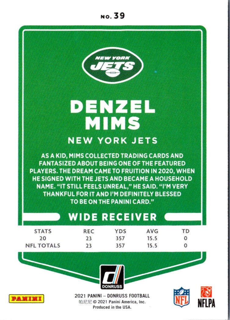 2021 Donruss Press Proof Blue Denzel Mims