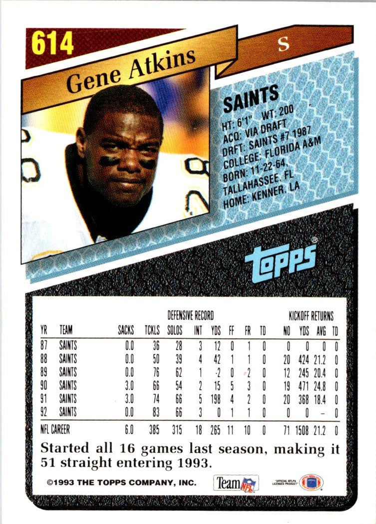 1993 Topps Gene Atkins