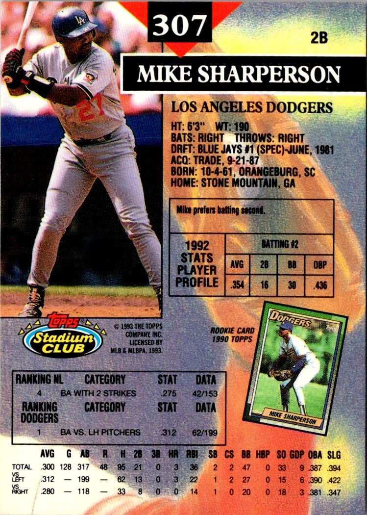 1993 Stadium Club Mike Sharperson