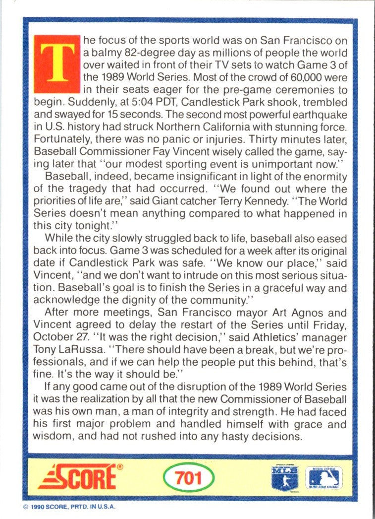 1990 Score Lights Out: Candlestick