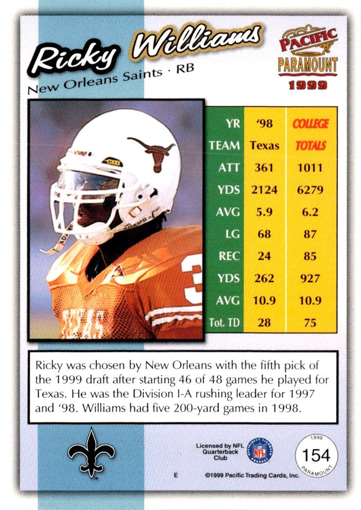 1999 Pacific Paramount Ricky Williams