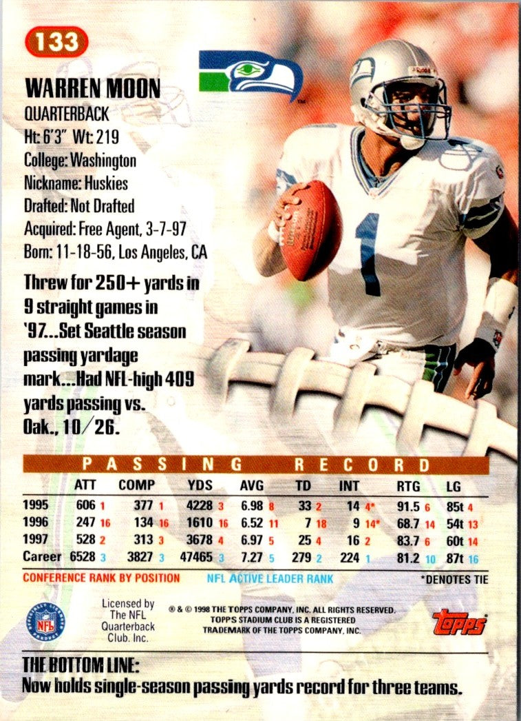 1998 Stadium Club Warren Moon