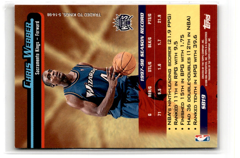 1999 Topps Chris Webber