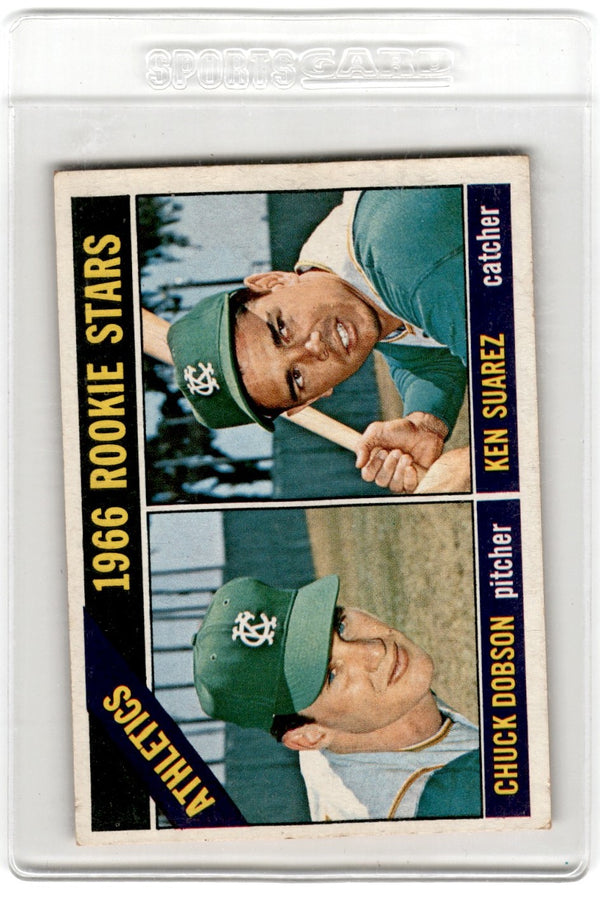 1966 Topps Athletics Rookies - Chuck Dobson/Ken Suarez #588 Rookie EX