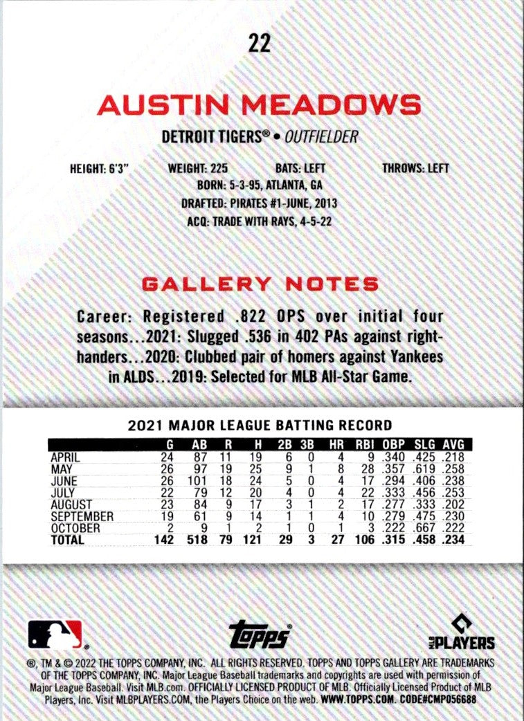 2022 Topps Gallery Austin Meadows