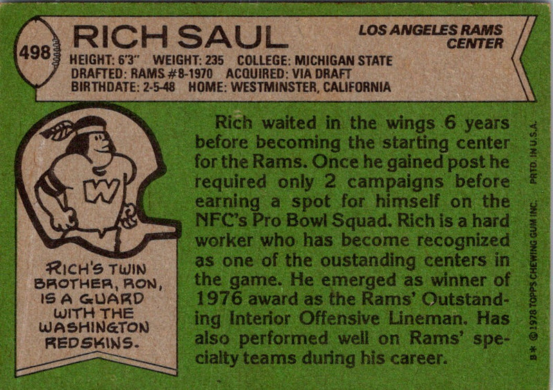 1978 Topps Rich Saul