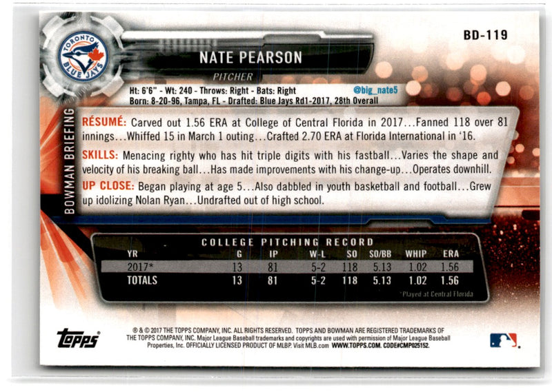 2017 Bowman Draft Nate Pearson