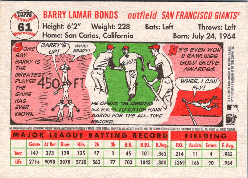 2005 Topps Heritage Barry Bonds