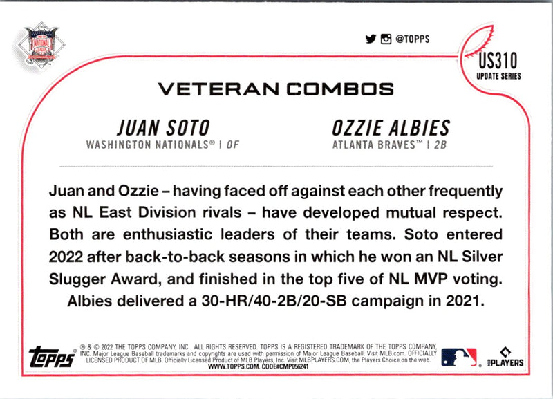 2022 Topps Update Rivalry Love (Juan Soto/Ozzie Albies)