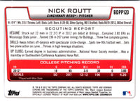 2012 Bowman Draft Picks & Prospects Chrome Nick Routt #BDPP123