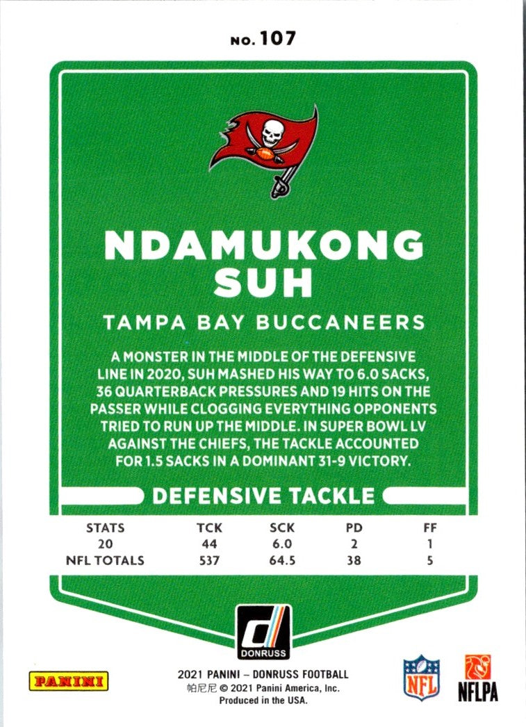 2021 Donruss Press Proof Red Ndamukong Suh