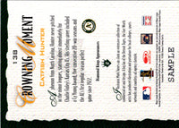2002 Donruss Diamond Kings Sample Gold Logo Front Stamp Back Catfish Hunter #138