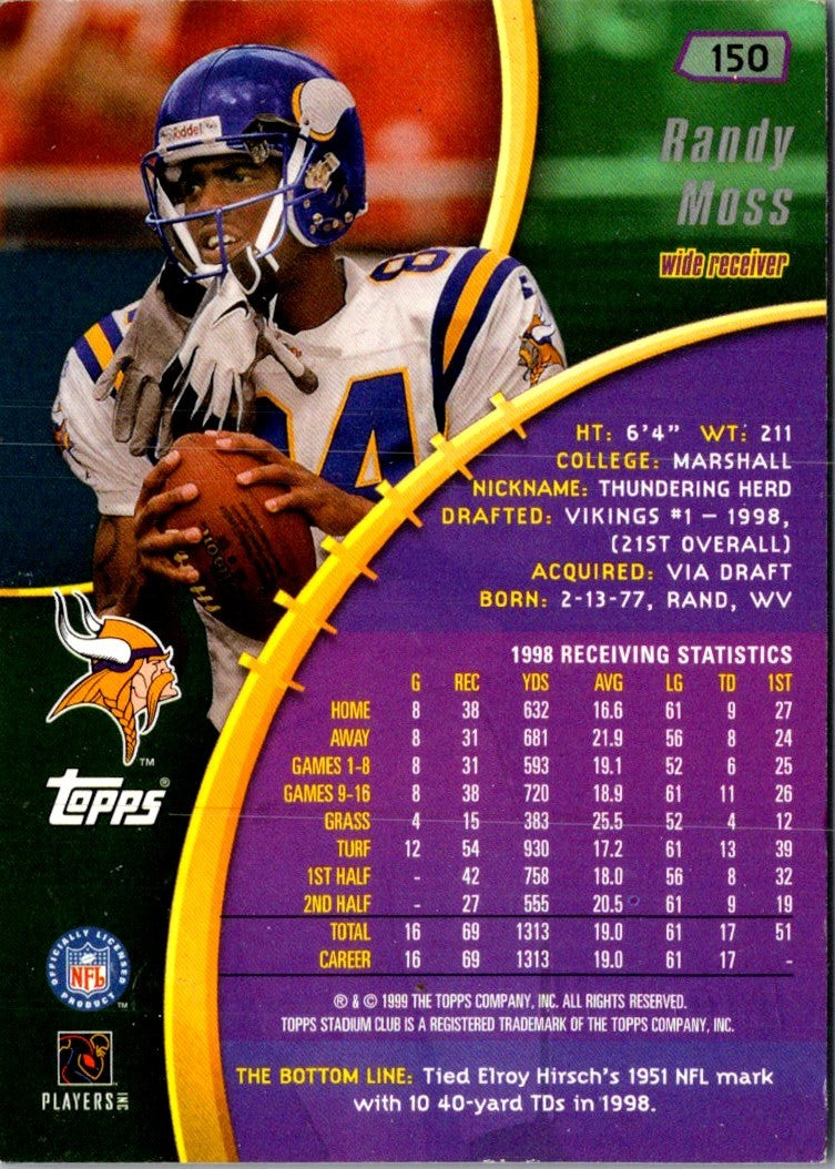 1999 Stadium Club Randy Moss