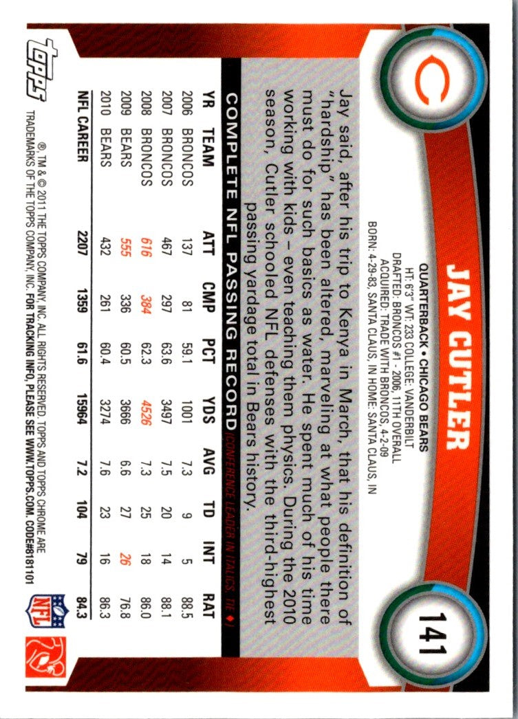 2011 Topps Chrome Jay Cutler