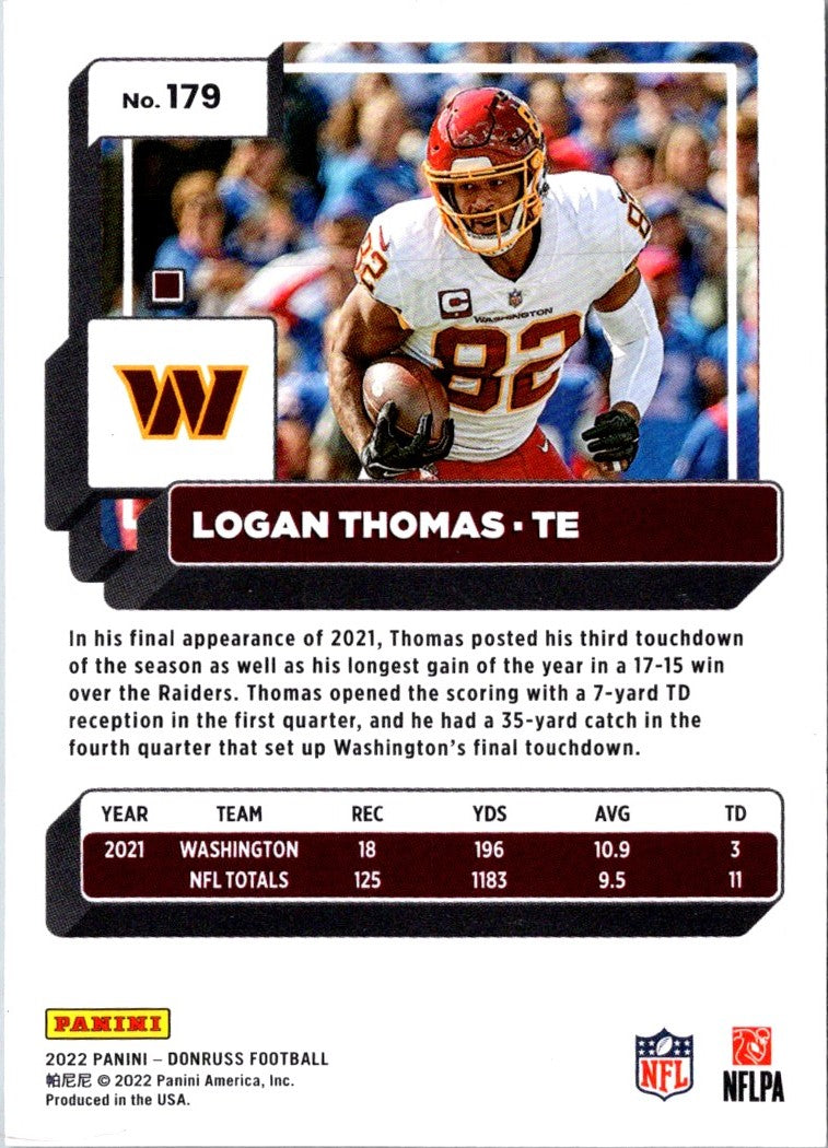 2022 Donruss Logan Thomas