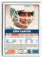 1989 Score Cris Carter #72 Rookie