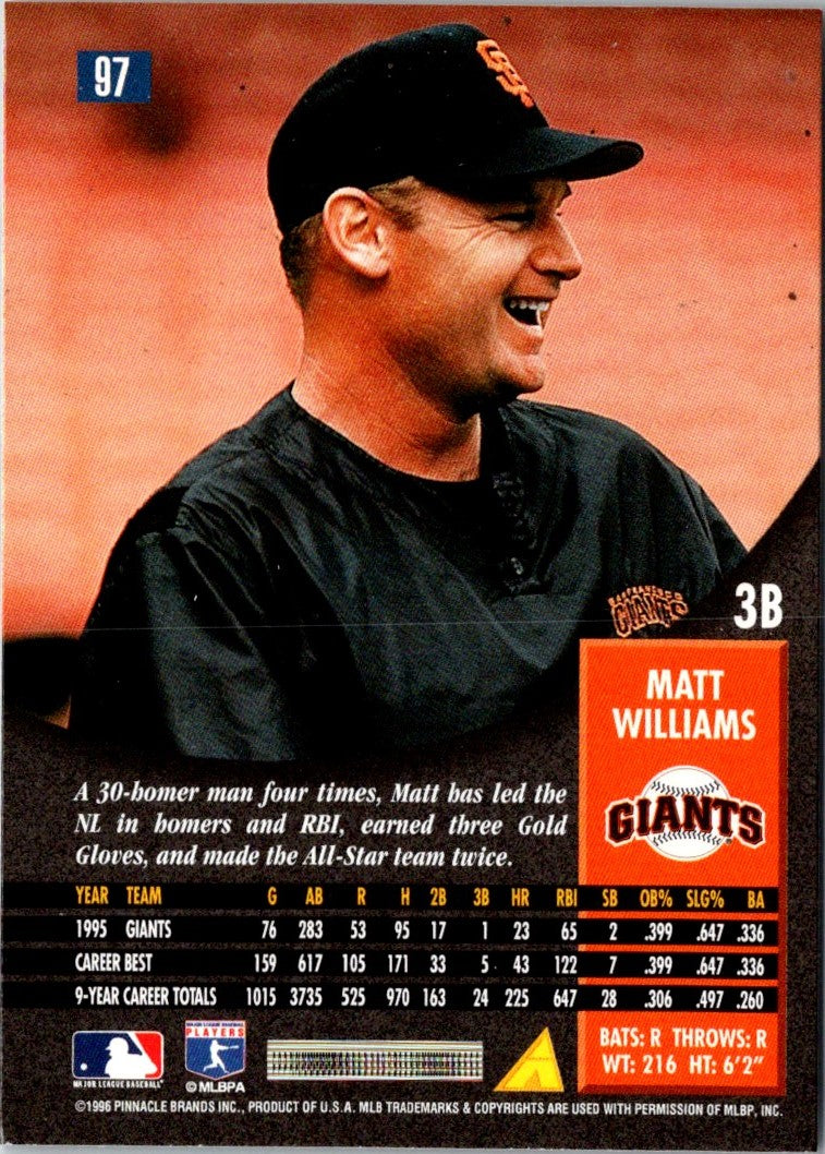 1996 Pinnacle Matt Williams