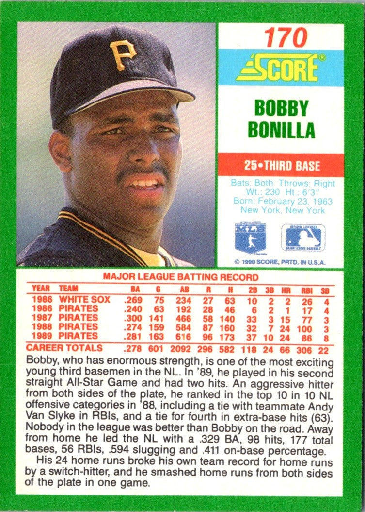 1990 Score Bobby Bonilla