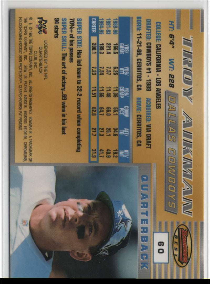 1996 Bowman's Best Troy Aikman