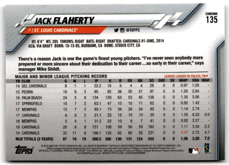 2020 Topps Chrome Jack Flaherty
