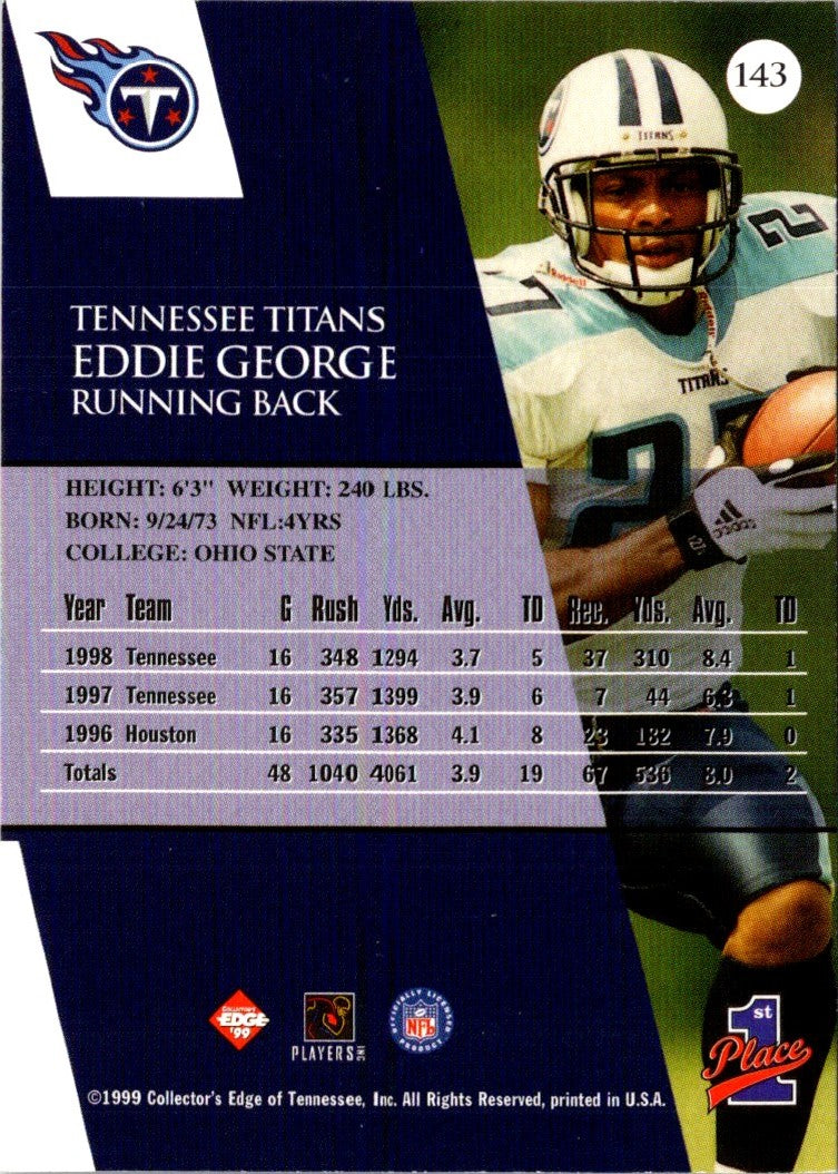 1998 SkyBox Premium Rap Show Eddie George