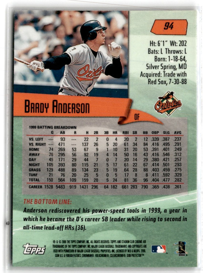 2000 Stadium Club Brady Anderson