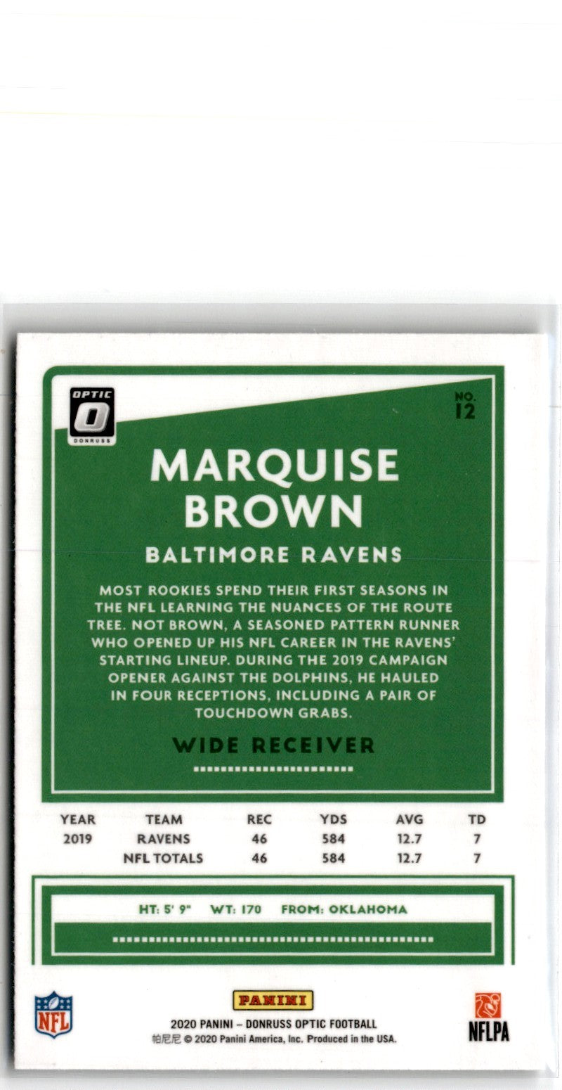 2020 Donruss Threads Blue Marquise Brown