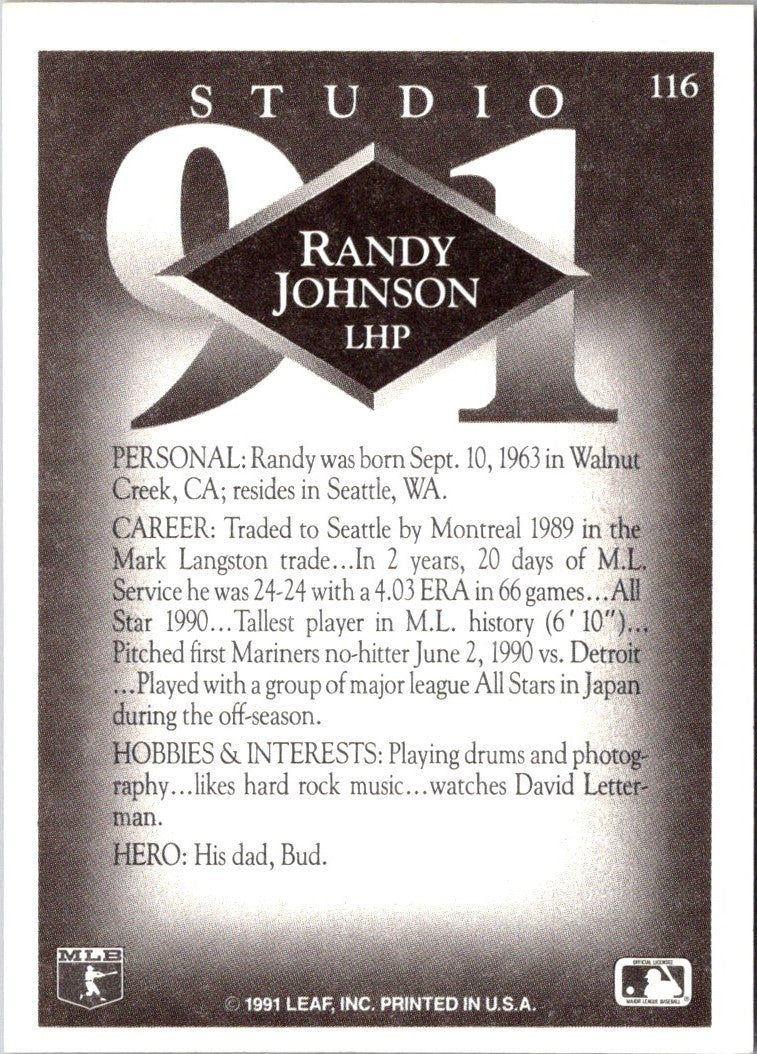 1991 Studio Randy Johnson