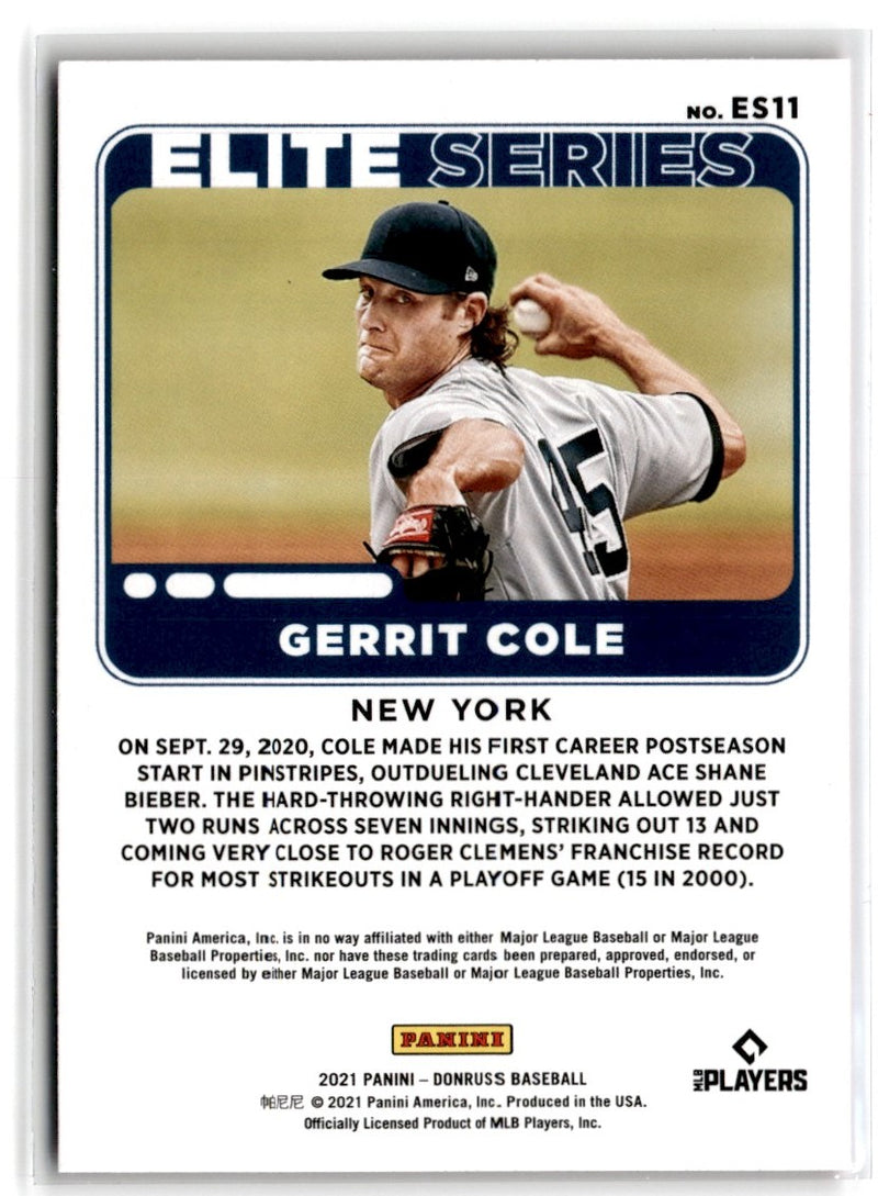 2021 Donruss Elite Series Pink Fireworks Gerrit Cole