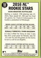 2016 Topps Heritage Ronald Torreyes/Keon Broxton #189 Rookie