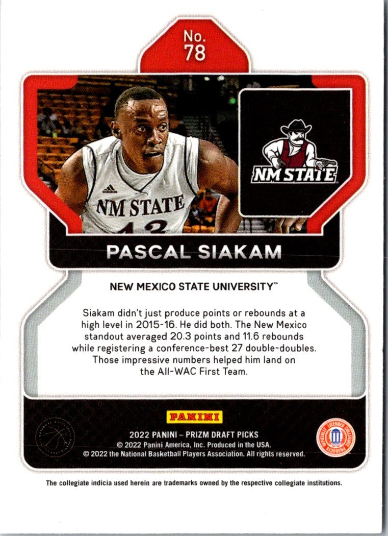 2022 Panini Prizm Draft Picks Pascal Siakam