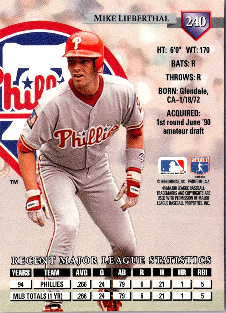 1995 Donruss Mike Lieberthal