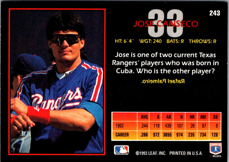 1993 Triple Play Jose Canseco