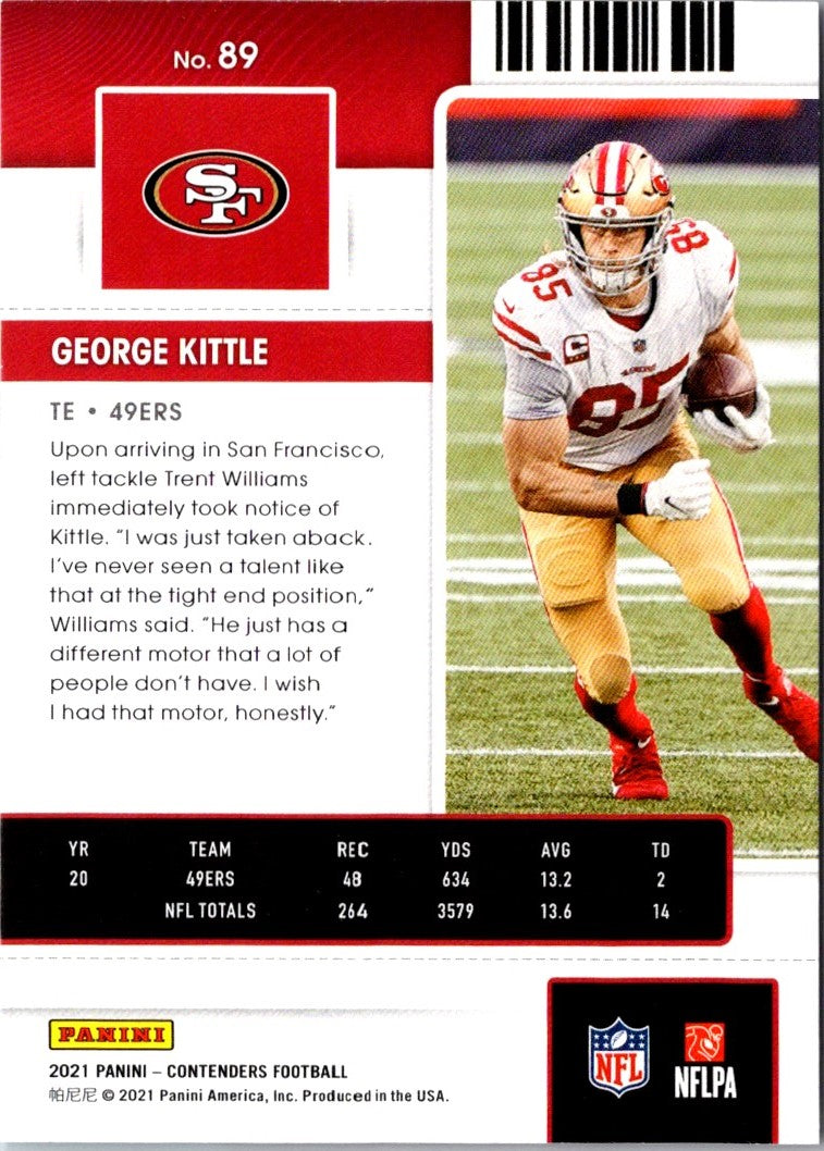 2021 Panini Contenders Red Zone George Kittle