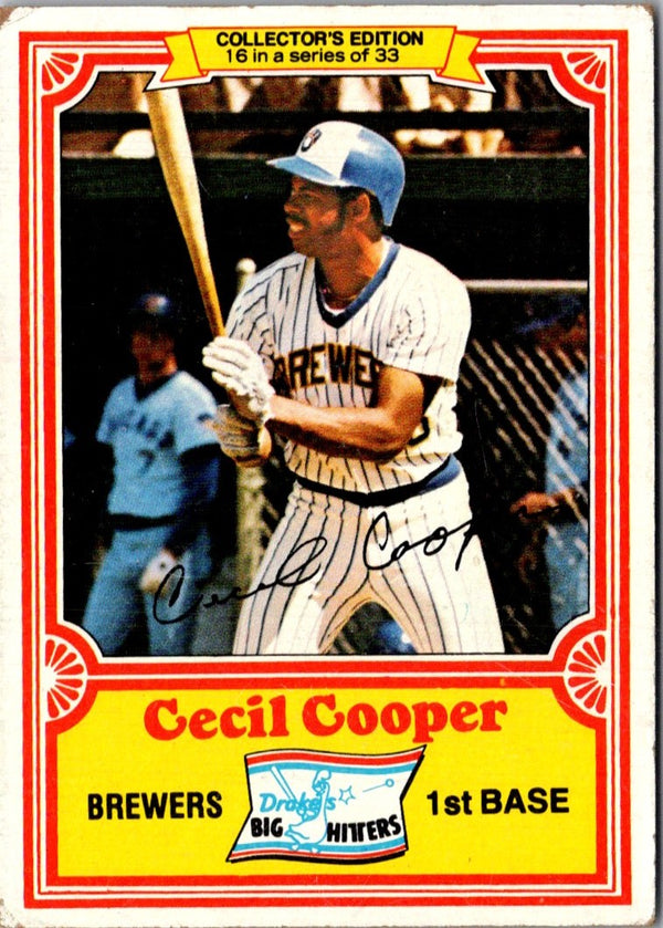 1981 Topps Drake's Big Hitters Cecil Cooper #16