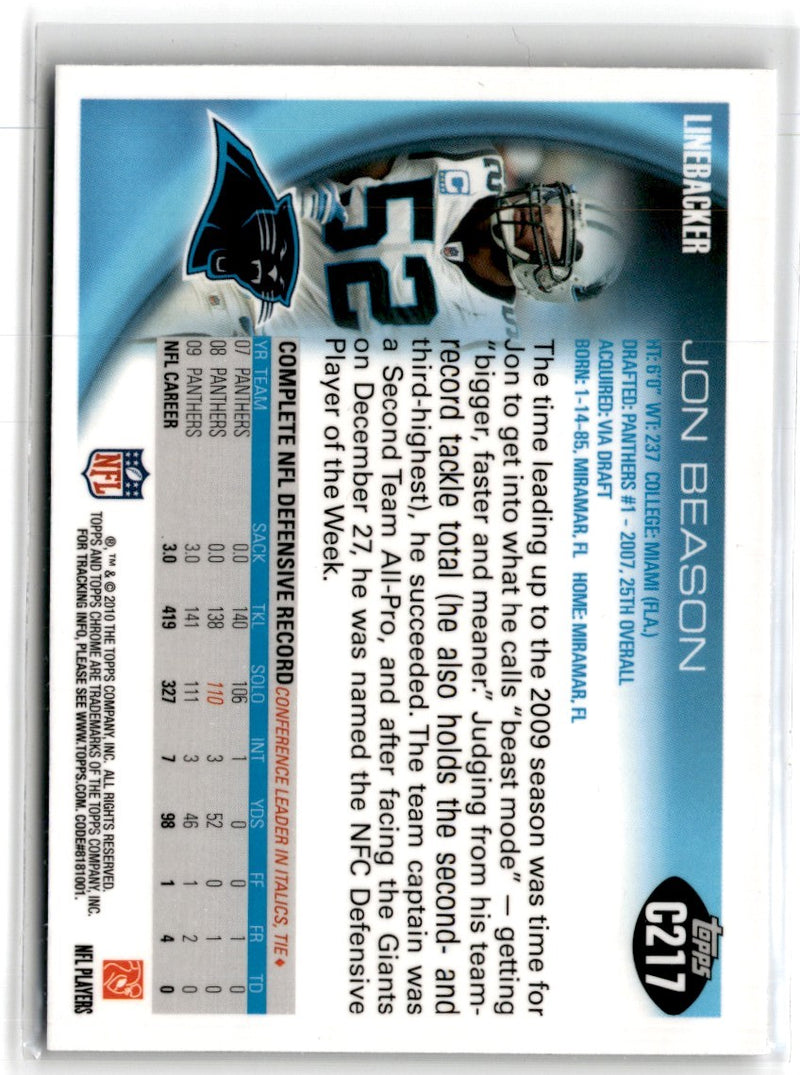 2010 Topps Chrome Refractors Jon Beason