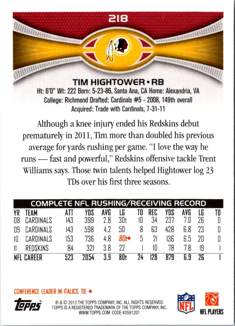 2012 Topps Tim Hightower