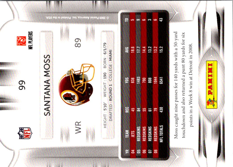 2009 Playoff Prestige Santana Moss