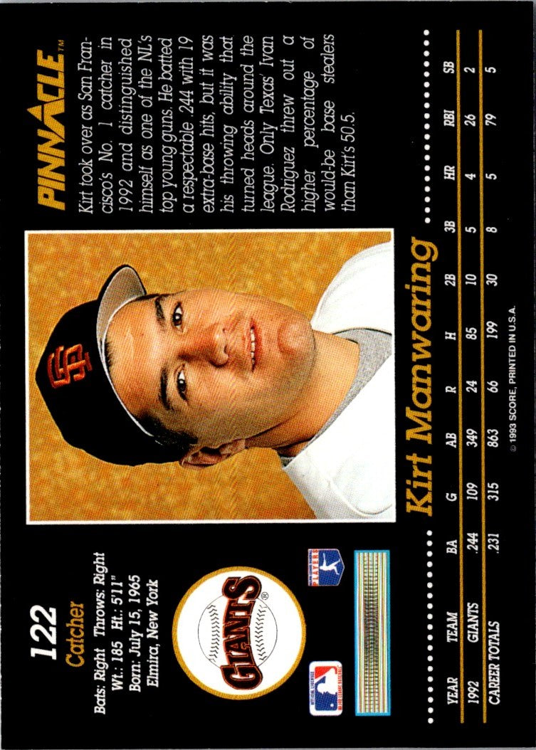 1993 Pinnacle Kirt Manwaring