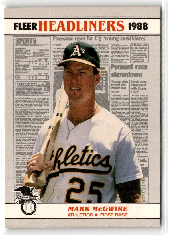 1988 Fleer Headliners Mark McGwire #2