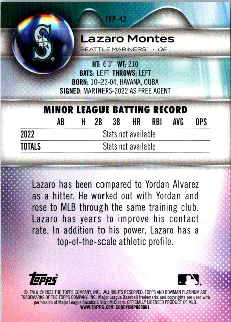 2023 Bowman Platinum Top Prospects Lazaro Montes