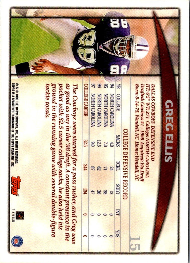 1998 Topps Season Opener Greg Ellis