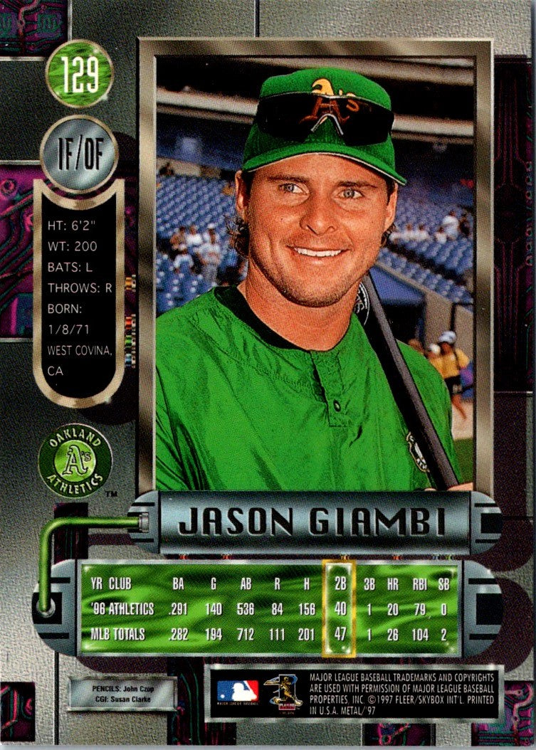 1997 Metal Universe Jason Giambi