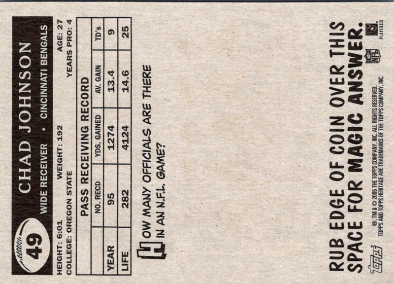 2005 Topps Heritage Chad Johnson