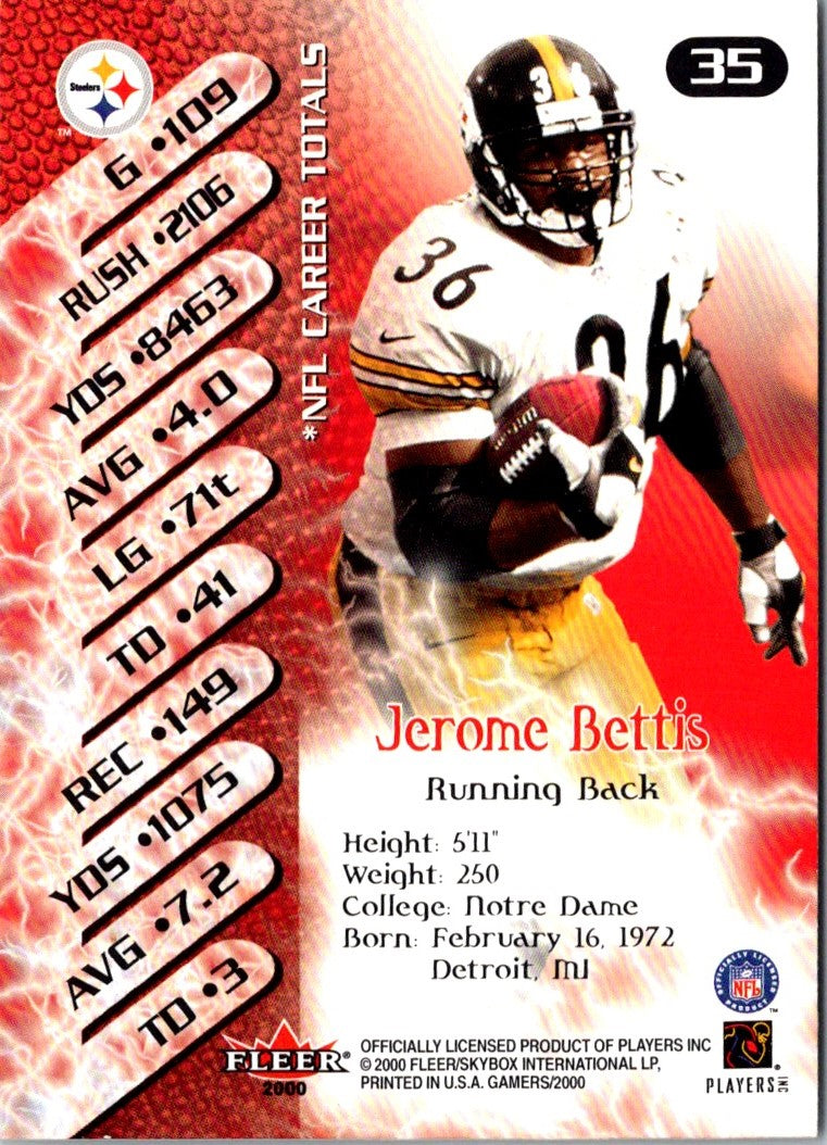 2000 Fleer Gamers Jerome Bettis